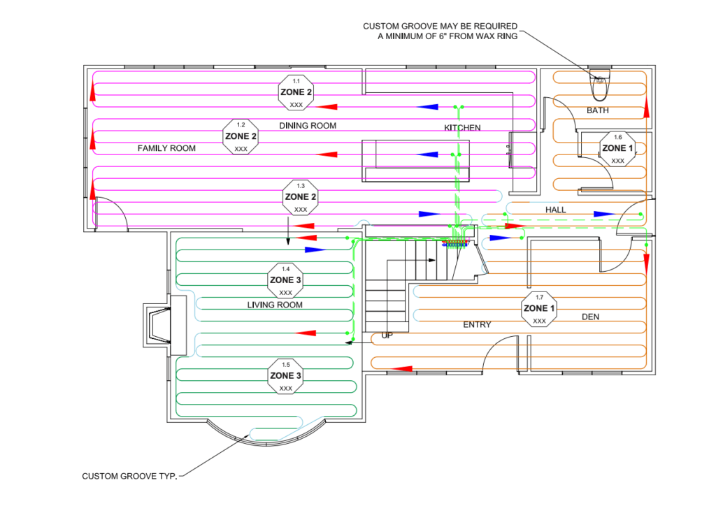 Radiant Heat tube Layout